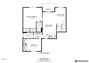 2 Bedroom Floor Plan at Oasis Apartments, Burbank, California