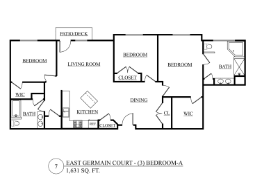 a floor plan of a house with bedrooms and a living room