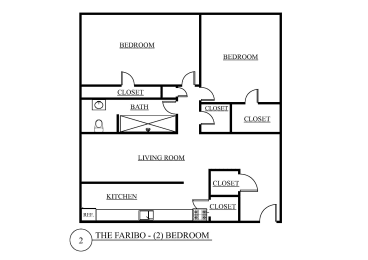a floor plan of a house with a bedroom and a living room