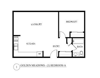 A black and white drawing of a bedroom layout.