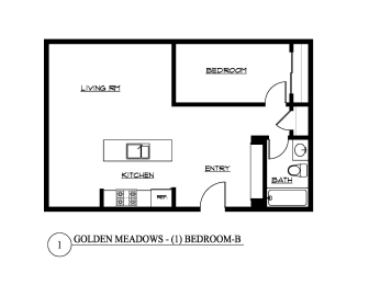  Floor Plan One Bedroom B