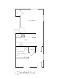 A drawing of a house layout with labeled rooms such as kitchen and bath.