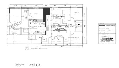 A floor plan for Suite 300 sized at 2821 square feet.