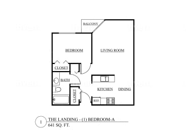 a floor plan of a house with a bedroom and a living room