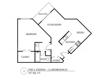 a floor plan of a house with a bedroom and a living room