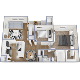 B1 2 Bed Floorplan at Oxbow Hill Country, Boerne