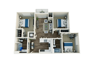 The Lexington Floor Plan at Vues on Gordon, Los Angeles, 90028