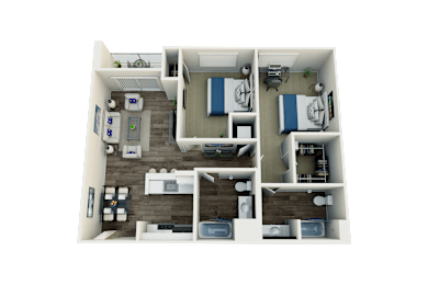 C2 Floor Plan at Vues on Gordon, Los Angeles, CA 90028