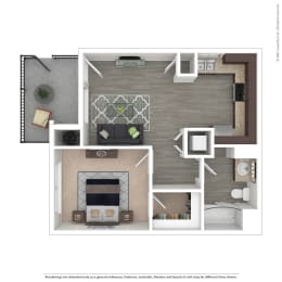 Floor Plan  1 Bedroom Plan B