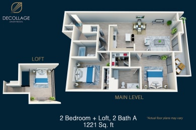 a floor plan of lofts & lofts at 1221 sq.ft