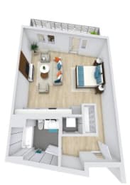 Floor Plan  a floor plan of a house with a bedroom and a living room