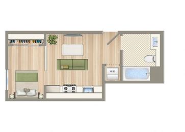 A Floor Plan at Seventh West Apartments, California, 90401