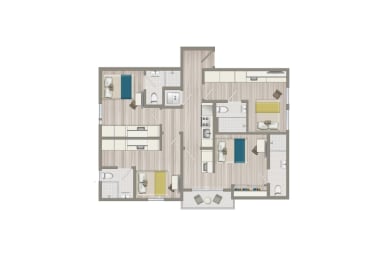 Floor Plan  Furnished Studio Suite (Co-Living)