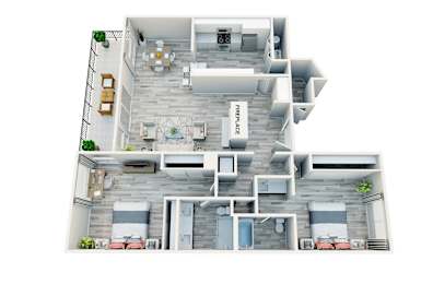 a floor plan of a house with a bedroom and a living room