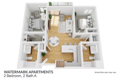 a floor plan with a bedroom and a living room