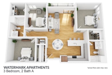 3 bedroom floor plan  the residences at