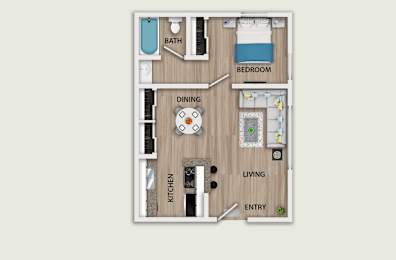 A diagram of a house layout with labeled rooms.