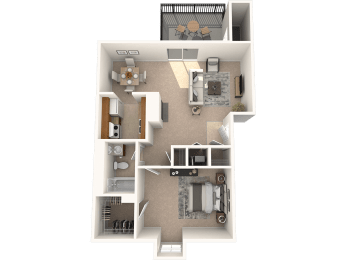  Floor Plan One Bedroom Apartment