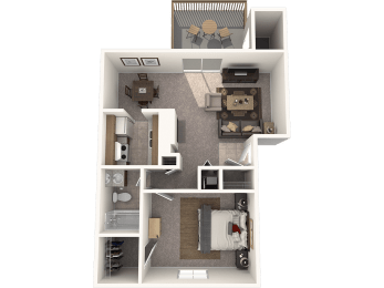  Floor Plan The Creek: One Bedroom Apartment