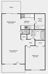  Floor Plan One Bedroom Apartment