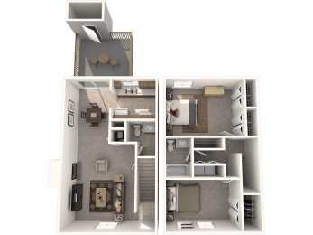  Floor Plan The Den: Two Bedroom Townhome