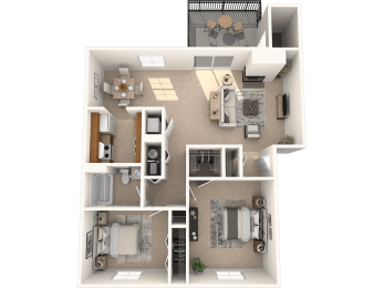  Floor Plan Two Bedroom Apartment