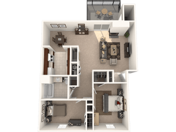  Floor Plan Two Bedroom Apartment