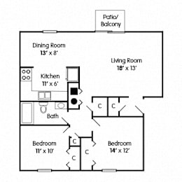  Floor Plan 2 Bedroom Apartment – Optimism