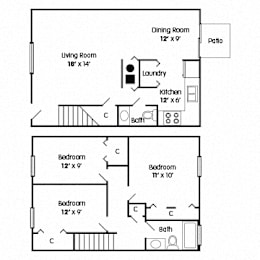  Floor Plan 3 Bedroom Townhome – Empowerment