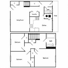  Floor Plan 3 Bedroom Townhome: The Oxford