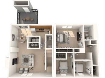  Floor Plan Three Bedroom Townhome