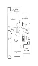 a floor plan of a bedroom apartment