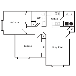  Floor Plan Two Bedroom Apartment