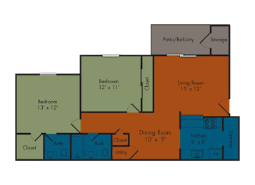 Floor Plan Two Bedroom Apartment II