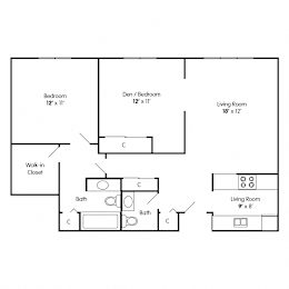 One Bedroom with Den Racine WI