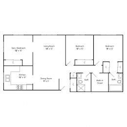 Two Bedroom Apartment with Den Racine WI