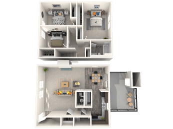 Floor Plan Three Bedroom Townhome