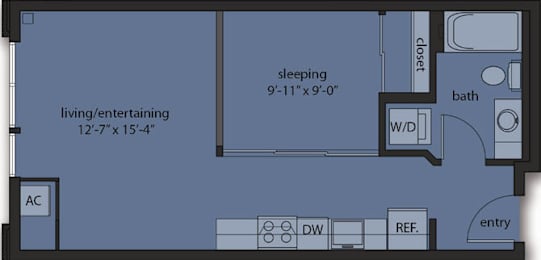  Floor Plan One Bedroom A4