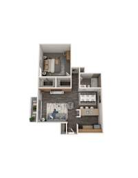 Cottonwood Floor Plan at fifty9 Grove Apartments, Naperville