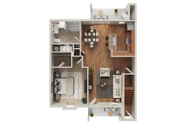 Gardenia Floor Plan at Highlands at Warwick Apartments, Lilitz