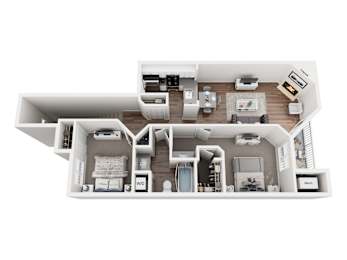 Lexington Upper floorplan at Heather Ridge Apartments, Westland, Michigan