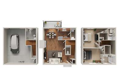 Meadowbrook Floor Plan at Highlands at Warwick Apartments, Lilitz