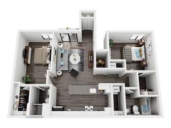 Dover Lower Floorplan at Pine Ridge Apartments, Rochester Hills,