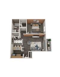 Sycamore Floor Plan at fifty9 Grove Apartments, Naperville, Illinois