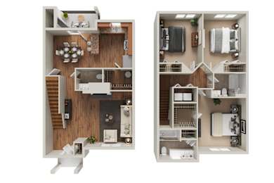 Warwick- Floor Plan at Highlands at Warwick Apartments, Lilitz, PA