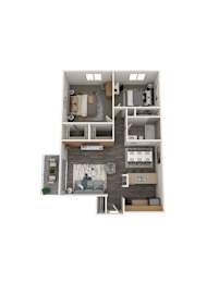 Woodland Floor Plan at fifty9 Grove Apartments, Illinois