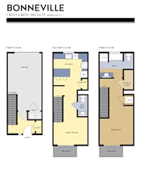 One bedroom 15 bath floorplan with balcony at Liberty Point Apartments, Draper