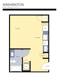 Studio 1 bath C at Liberty Square Apartments - Saltlake City, UT Apartments, Saltlake City