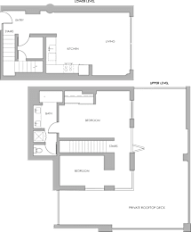 a floor plan of two different layouts of a house
