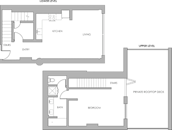 the floor plans for the two bedroom and floor plan for the guest room are shown